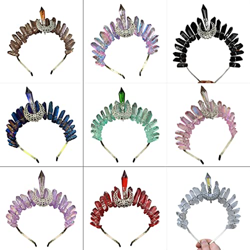 SANRLO Stirnbänder, Haarschmuck für Damen, transparent, Kristall-Stirnband, Krone mit hohlem Mond, Braut, Aura-Haar von SANRLO