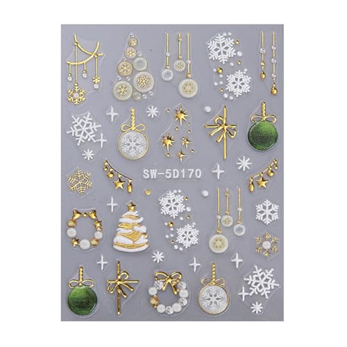 Schneemann Nagelkunst Aufkleber Weihnachts Nagelaufkleber Selbstklebende Nagelaufkleber Nagelkunst Dekorationen Maniküre Aufkleber von SANRLO