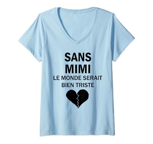 Damen SANS MIMI LE MONDE SERAIT BIEN TRISTE T-Shirt mit V-Ausschnitt Damen SANS MIMI LE MONDE SERAIT BIEN TRISTE T-Shirt mit V-Ausschnitt von SANS MIMI LE MONDE SERAIT BIEN TRISTE