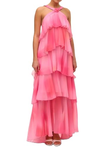 SANSIWU Damen-Maxikleid mit Blumenmuster, Spitze, Patchwork, Y2K, Neckholder, rückenfrei, langes Kleid, Sommer, fließendes Strandkleid, B-Rose Red, L SANSIWU Damen-Maxikleid mit Blumenmuster, Spitze, Patchwork, Y2K, Neckholder, rückenfrei, langes Kleid, Sommer, fließendes Strandkleid, B-Rose Red, L von SANSIWU