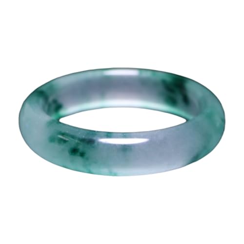 1 Pcs Armreif Steinblumen Design für Frauen，Runden Jade Armbänder，Echtes Jade-Armband，Echt Jadeit，Fashion Accessoires，Glücksgeschenke (Size:52mm/2inch,Color:blau) von SANSWUNIU