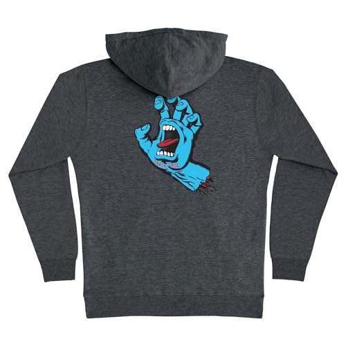 SANTA CRUZ Herren Pullover Kapuzenpullover Screaming Hand Skate Sweatshirt, Char Hthr, X-Large von SANTA CRUZ