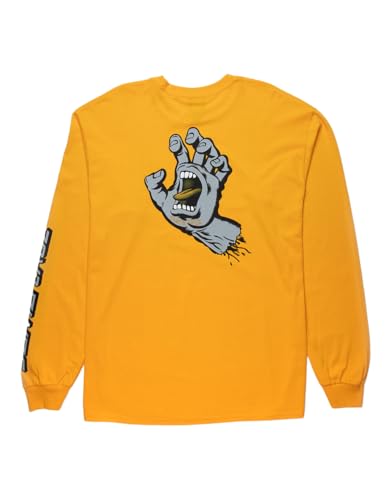 SANTA CRUZ Screaming Hand L/S Midweight T-Shirt Gold w/Grey/Gold Lg Herren, Gold W/Grau/Gold, L SANTA CRUZ Screaming Hand L/S Midweight T-Shirt Gold w/Grey/Gold Lg Herren, Gold W/Grau/Gold, L von SANTA CRUZ