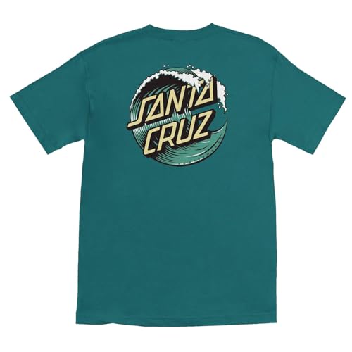 SANTA CRUZ Herren S/S T-Shirt Wave Dot Skate T-Shirt, Blaugrün mit Gelb, Mittel von Santa Cruz