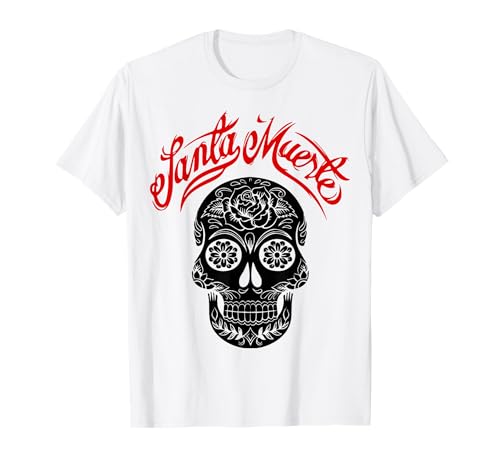 SANTA MUERTE MEXICAN SKELETT GOTHIC MAYO DAMEN HERREN MÄNNER T-Shirt SANTA MUERTE MEXICAN SKELETT GOTHIC MAYO DAMEN HERREN MÄNNER T-Shirt von SANTA MUERTE MEXICAN SKELETT GESCHENKE HALLOWEEN