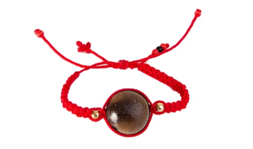 Ojo de Venado - Mal de Ojo Armband | Hilo Rojo / rote Schnur |, S, Gelbgold, Samen von SANTA VISTA
