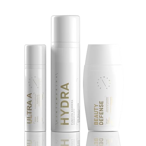 WRINKLES | Gesichtsserum für die Nacht mit Retinal Gesicht und Hals – Feuchtigkeitscreme für Damen, Hyaluronsäure und Niacinamid – LSF 50+ Photoprotektive Gesichtscreme – glatte und strahlende Haut von SANTAMARINA