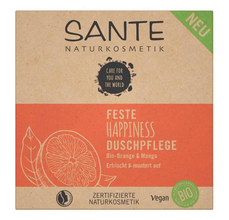 SANTE Feste Duschseife Feste Duschpflege Orange & Mango - HAPPINESS 80g von SANTE