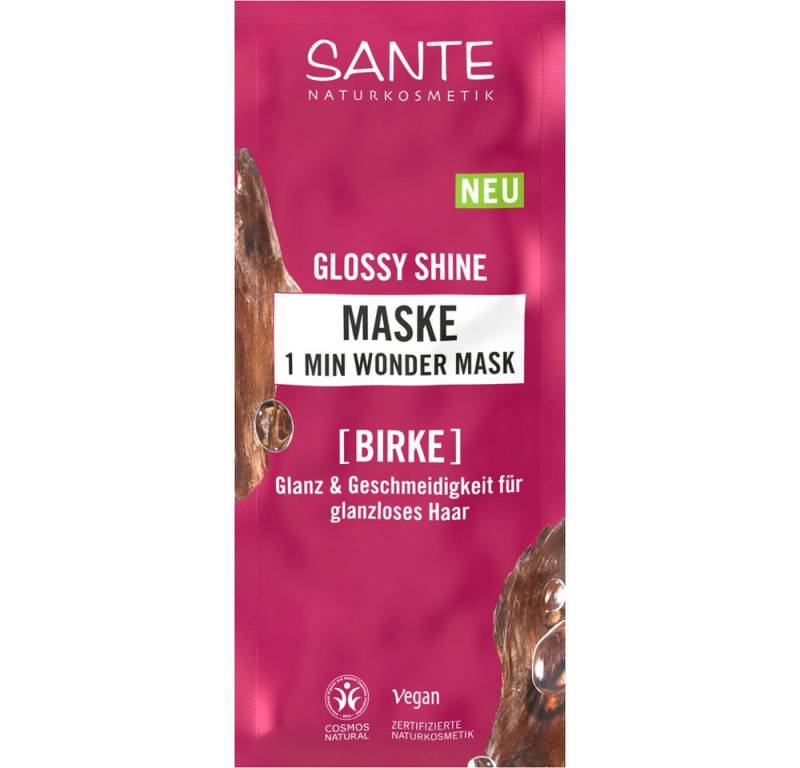 SANTE Gesichtspflege GLOSSY SHINE MIN WONDER MASK SACHET, 20 ml von SANTE