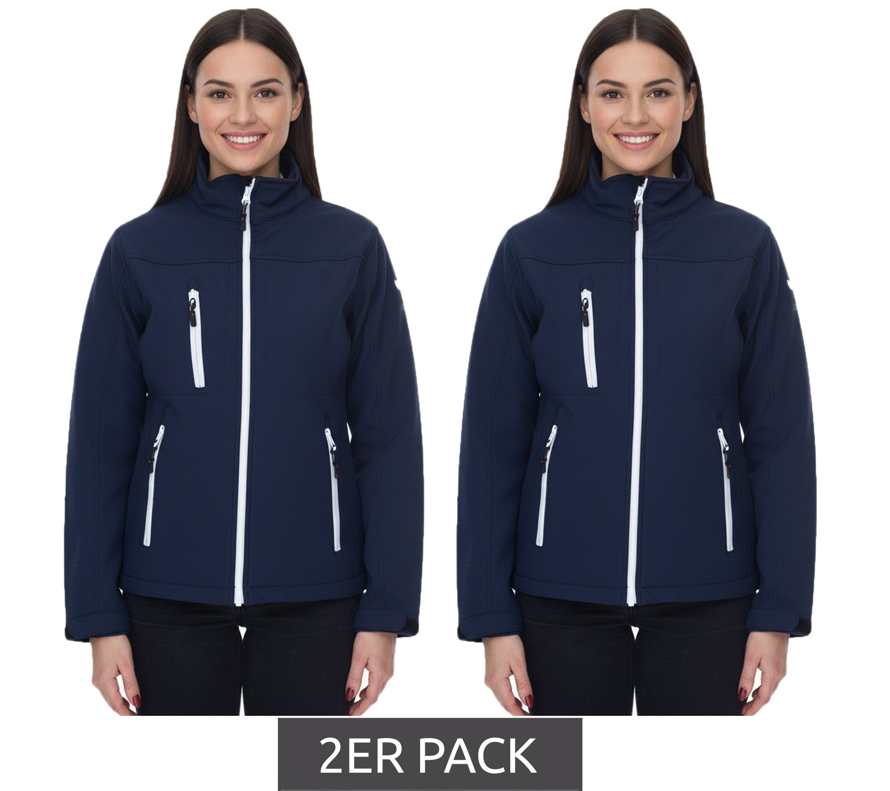 2er Sparpack SANTINO Damen wasserabweisende Softshell-Jacke Outdoor-Jacke Alltags-Jacke 1018311 Blau von SANTINO
