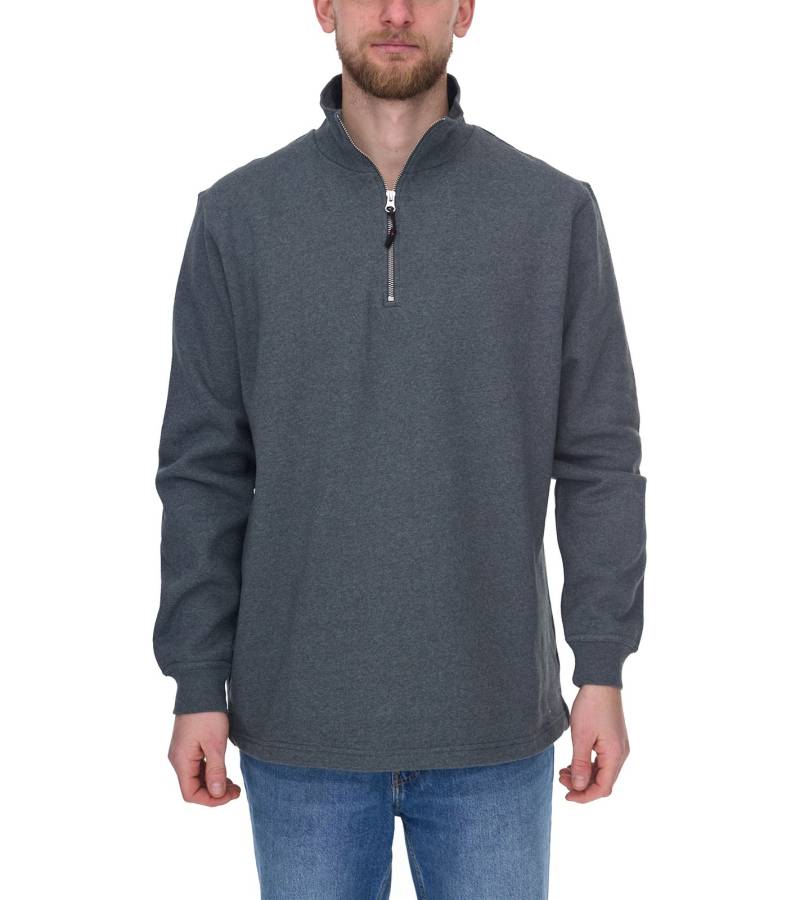 SANTINO Alex Herren schlichter Troyer-Pullover Herbst-Pulli mit Baumwollanteil Freizeit-Pullover Dunkelgrau von SANTINO