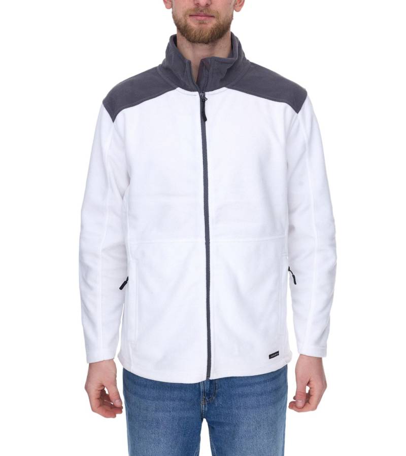SANTINO Toronto Herren Fleece-Jacke mit Reißverschlusstaschen Übergangs-Jacke Weiß/Grau von SANTINO