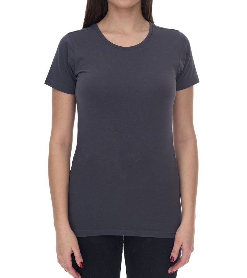 SANTINO Jive Damen schlichtes Basic-Shirt mit Baumwollanteil Kurzarm-Shirt Grau von SANTINO