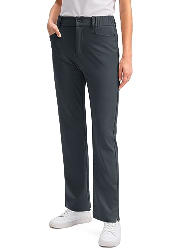 SANTINY Damen-Golfhose mit 5 Taschen, hohe Taille, schnell trocknend, Stretchhose für Damen, Reisen, Arbeit, Freizeit, grau dunkel, 3X-Groß von SANTINY
