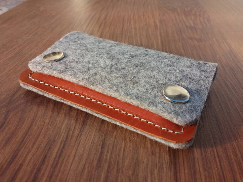 Kreditkarte-Kartenhalter Halter Filz Portemonnaie Geldbörse Karte - Licht Grau Und Braun Leder Kreditkarte-Kartenhalter Halter Filz Portemonnaie Geldbörse Karte - Licht Grau Und Braun Leder von SANTIbagsandcases