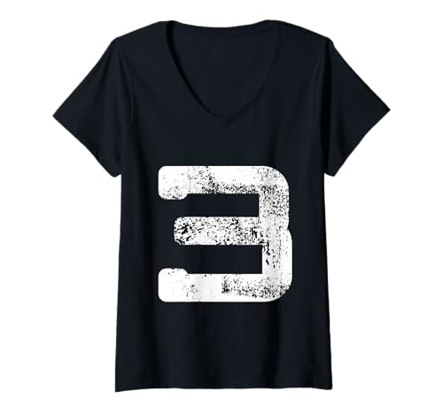 Damen Bold Number 3 Stylish Number Three Sports "7.6 cm Design #3 T-Shirt mit V-Ausschnitt Damen Bold Number 3 Stylish Number Three Sports "7.6 cm Design #3 T-Shirt mit V-Ausschnitt von SANTOFUNUIM SPORTS TEES