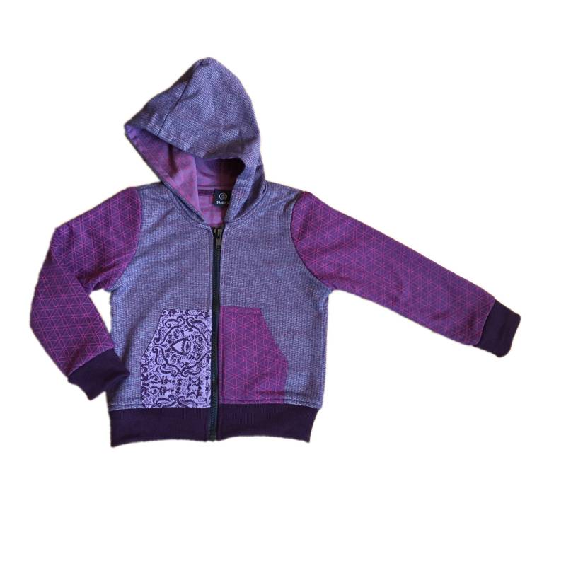 Kinder Hoodie Im Patchworklook Rosa, Pullover Für Kinder, Kapuzenjacke von SANUKA