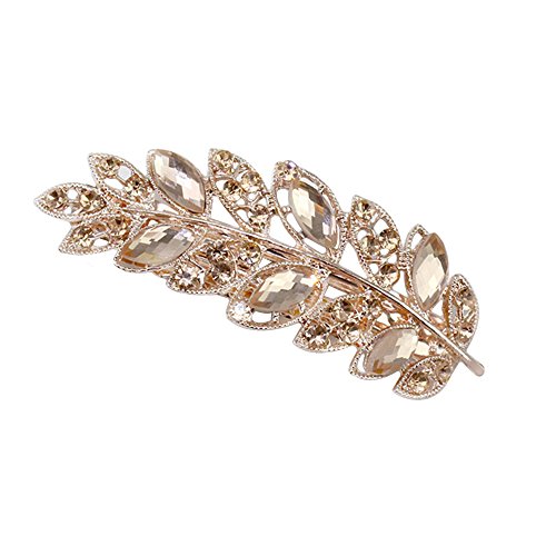 Sanwood Frauen Blume Flower Leaf Blatt Kristall Strass Haarspange Clip Schmuck von SANWOOD