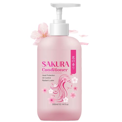 Cherry Blossoms Conditioner, Soft Hair Conditioner Deep Hydration Frizz Control, repariert und stärkt trockenes/dehydriertes Haar, hinterlässt das Haar weich, glatt und verleiht Glanz für Frauen und von SANZHUAN