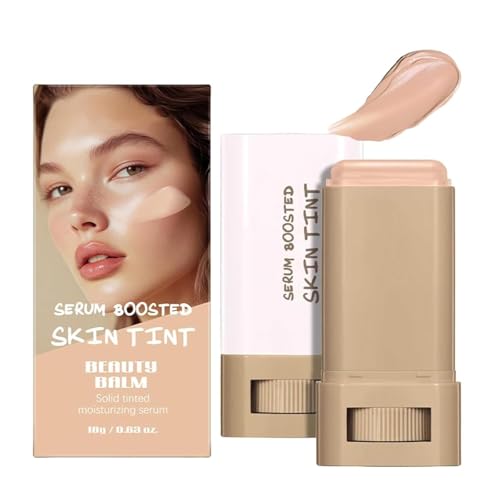 Beauty Balm Serum Boosted Skin Tint, solide getönte feuchtigkeitsspendende Serum-Konturstift-Grundierung, vollflächig abdeckender Concealer-Balsam, spendet Feuchtigkeit, glättet die volle Abdeckung von SAOGERUL