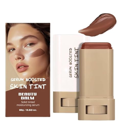Beauty Balm Serum Boosted Skin Tint, solide getönte feuchtigkeitsspendende Serum-Konturstift-Grundierung, vollflächig abdeckender Concealer-Balsam, spendet Feuchtigkeit, glättet die volle Abdeckung von SAOGERUL