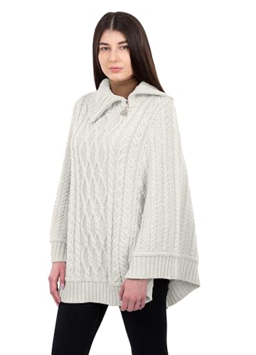 SAOL Poncho mit Wasserfallausschnitt und Reißverschluss von SAOL