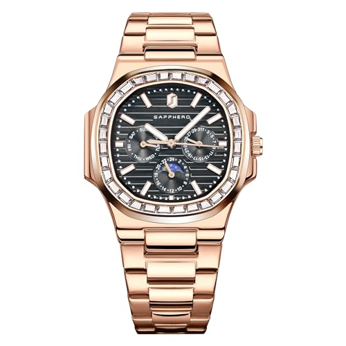 SAPPHERO Uhren Herren Quadratische Analog Armbanduhr 30M Wasserdicht Leuchtende Herren Quarz Chronograph Edelstahl Klassische Elegantes Geschenk Designer SAPPHERO Uhren Herren Quadratische Analog Armbanduhr 30M Wasserdicht Leuchtende Herren Quarz Chronograph Edelstahl Klassische Elegantes Geschenk Designer von SAPPHERO