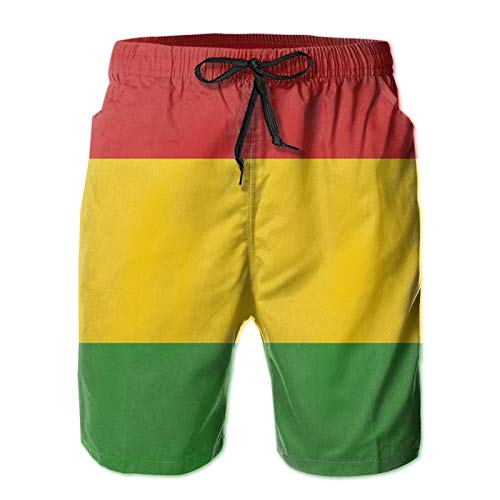 SARA NELL Herren Badehose Reggae Rasta Flagge Surfen Strand Board Shorts Bademode - Weiß - XX-Large von SARA NELL