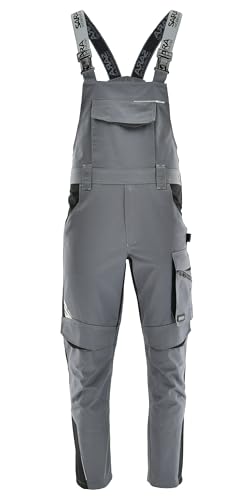 SARA WORKWEAR Latzhose Herren Lang mit Knietaschen - Strapazierfähige Arbeitshose - Arbeitshosen Männer mit Reflektierenden Elementen Gr.46-64 von SARA
