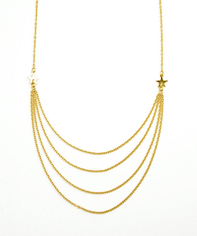 Doppel-stern Layered Leichte Multi Gold Halskette von SARAHHEALYDESIGNNYC