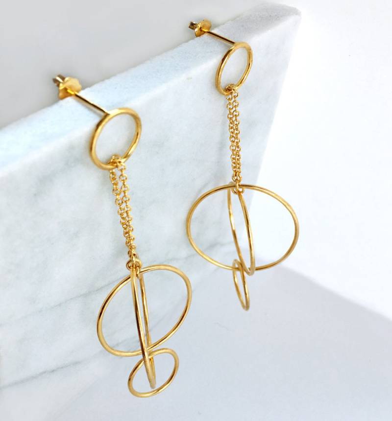 Skizziert Kreis Lange Ohrringe | Offene Ohrstecker Handgemachte Bewegliche Pfosten Dgely Runde Kette Minimal Skizziert Kreis Lange Ohrringe | Offene Ohrstecker Handgemachte Bewegliche Pfosten Dgely Runde Kette Minimal von SARAHHEALYDESIGNNYC