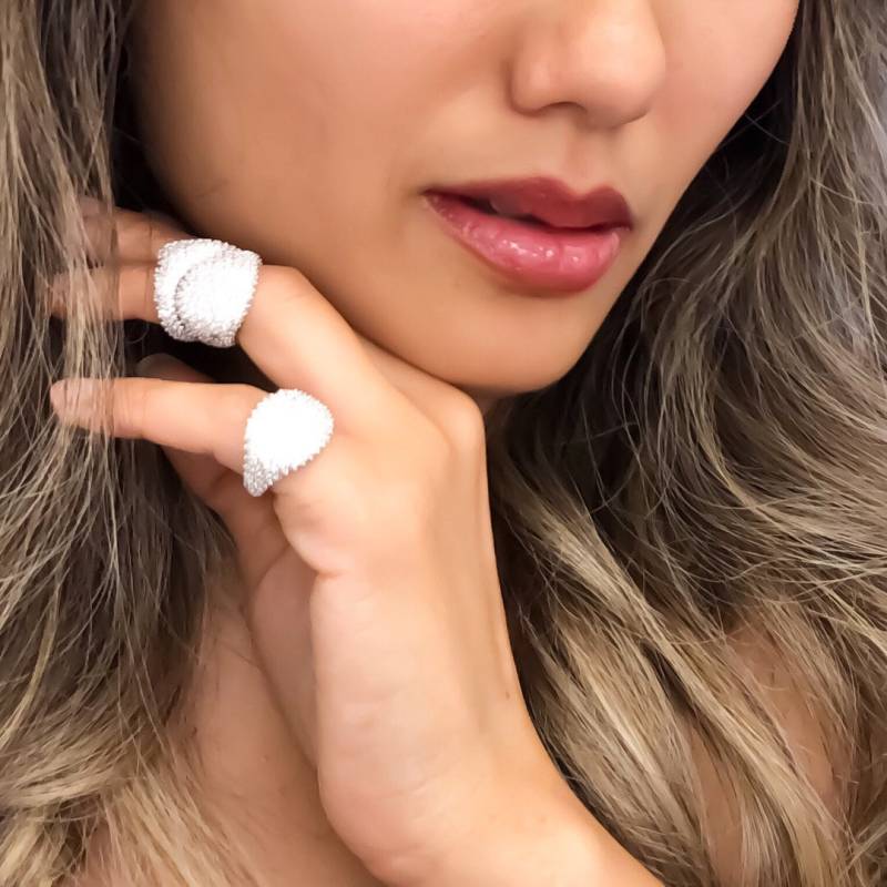 Cz Diamant Siegelring in Sterling Silber | Pinky Ring Pave Cz Diamant Siegelring in Sterling Silber | Pinky Ring Pave von SARIDJO