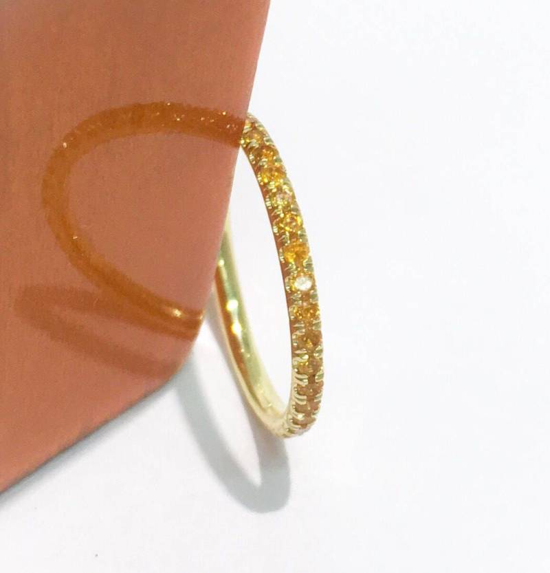 Citrin Eternity Ring Pave/Full Natürliches Band 1, 8 Mm Infinity Stack November 13. Hochzeitstag von SARRIEL