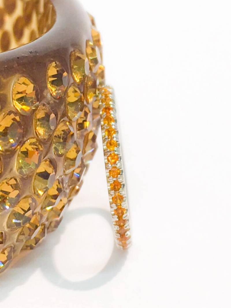 Citrin Half Eternity Band Pave 1, 5mm Hochzeit Gaurd Infinity Jubiläum Zarte Stapelring November Geburtstag von SARRIEL