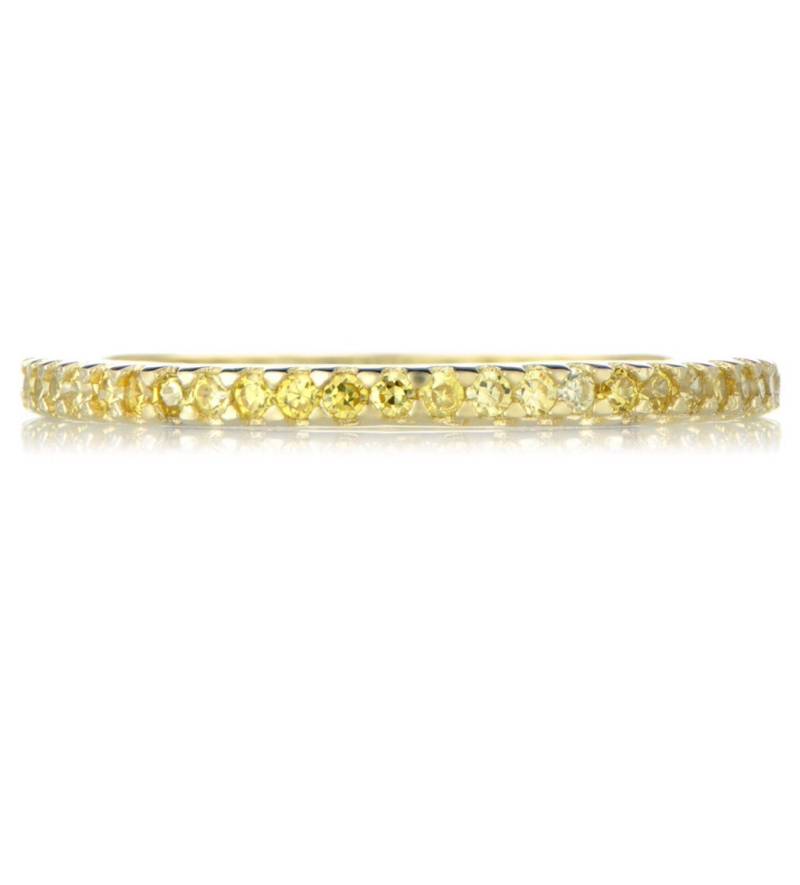 Gelber Saphir Eternity Ring/1.8mm Pave Halb Stack Band November Birthstone Hochzeit Guard von SARRIEL