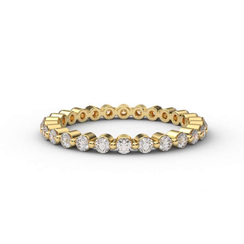 Eternity Bubble Ring Aus Naturdiamant 1.8 Mm/Floating Diamond Infinity Band Volle Ewigkeit Geteilter One Zacken Diamantstapel Inklusive Bewertung von SARRIEL