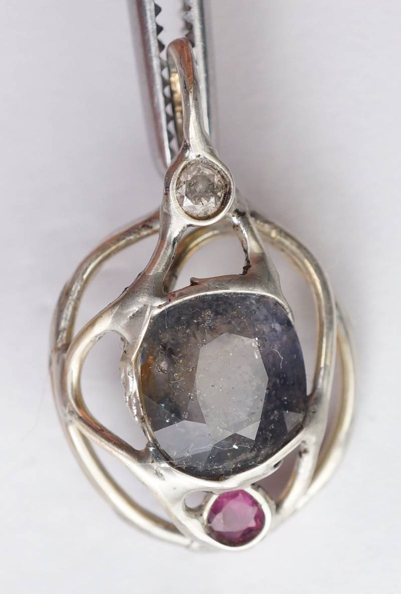 Saphir Rubin Diamant Anhänger von SAS21Shop