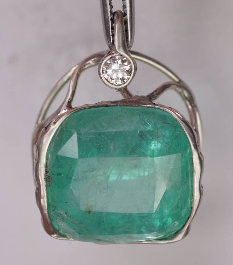Smaragd Diamant Anhänger von SAS21Shop