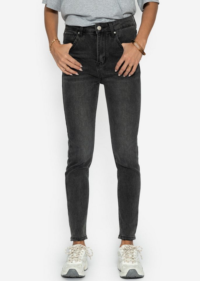 SASSYCLASSY Skinny-fit-Jeans High Waist Skinny Jeans Damen Stretchy Skinny-Fit-Jeans Blue Denim figurbetont elastisch Hellblau Dunkelblau von SASSYCLASSY