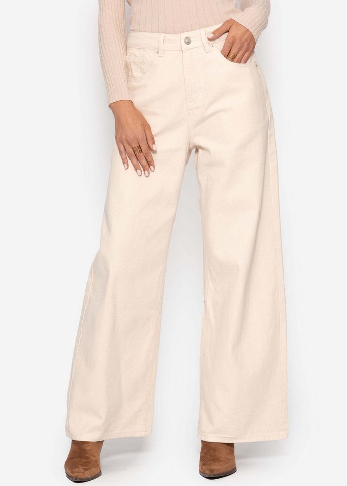 SASSYCLASSY 5-Pocket-Jeans Wide Leg Jeans mit hohem Bund für Damen von SASSYCLASSY