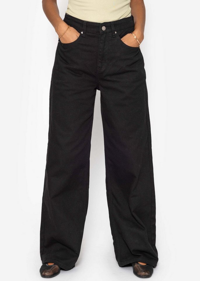 SASSYCLASSY 5-Pocket-Jeans Wide Leg Jeans mit hohem Bund für Damen von SASSYCLASSY