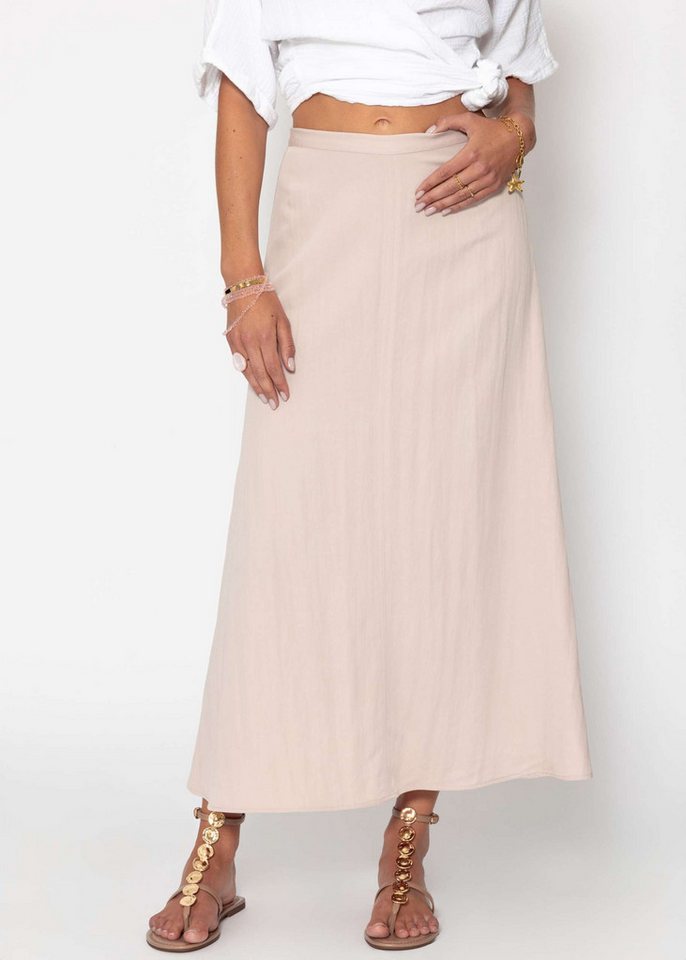 SASSYCLASSY A-Linien-Rock Maxirock mit Print Damen lässiger Rock mit seitlichem Reißverschluss blau von SASSYCLASSY