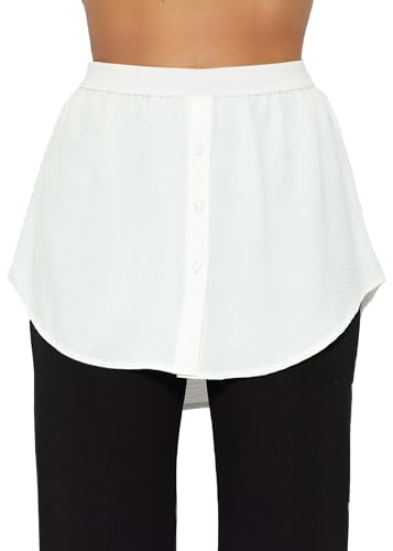 SASSYCLASSY Blusenrock Weiß - Blusen Unterrock - Bluse Rock Verlängerung - Shirtverlängerung Damen - Shirt Extender in Größen S bis M von SASSYCLASSY