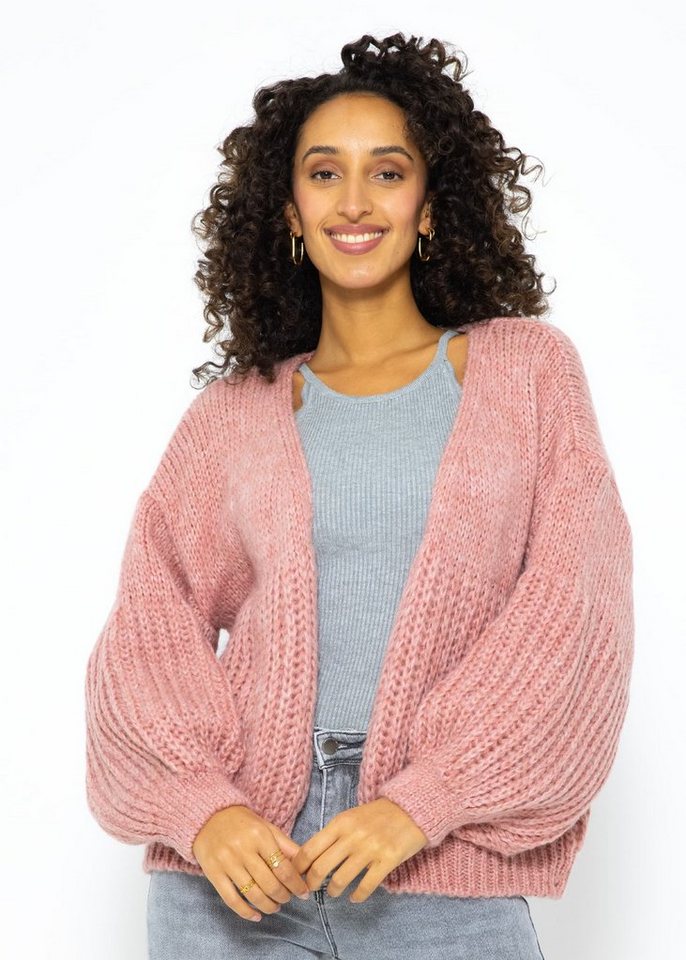 SASSYCLASSY Cardigan Oversize Strickjacke Damen aus weichem Grobstrick Lässiger Strick Cardigan mit Struktur, Made in Italy von SASSYCLASSY