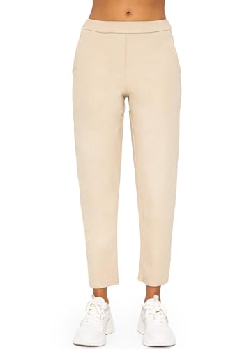 SASSYCLASSY- Chino Damen Hose mit Gummizug lang - Karottenhose - Chinohose lang - Sommer Schlupfhosen - Damenhose Stretch - Schwarz Beige Braun Weiß XS S M L XL von SASSYCLASSY