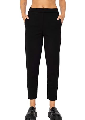 SASSYCLASSY- Chino Damen Hose mit Gummizug lang - Karottenhose - Chinohose lang - Sommer Schlupfhosen - Damenhose Stretch - Schwarz Beige Braun Weiß XS S M L XL von SASSYCLASSY