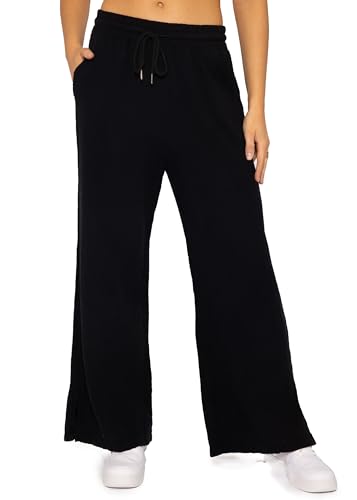 SASSYCLASSY Damen Musselin Hose S - Stoffhose luftig & leicht - High Waist Sommerhose in Schwarz von SASSYCLASSY