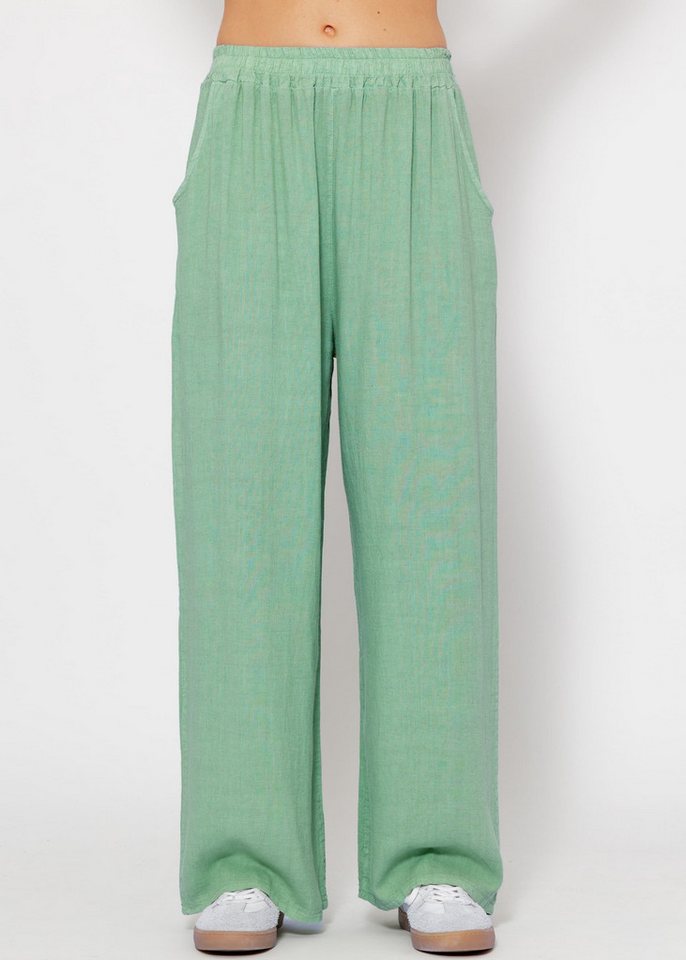 SASSYCLASSY Leinenhose Lässige Viskose Leinen Mix Hose in weiter Passform von SASSYCLASSY
