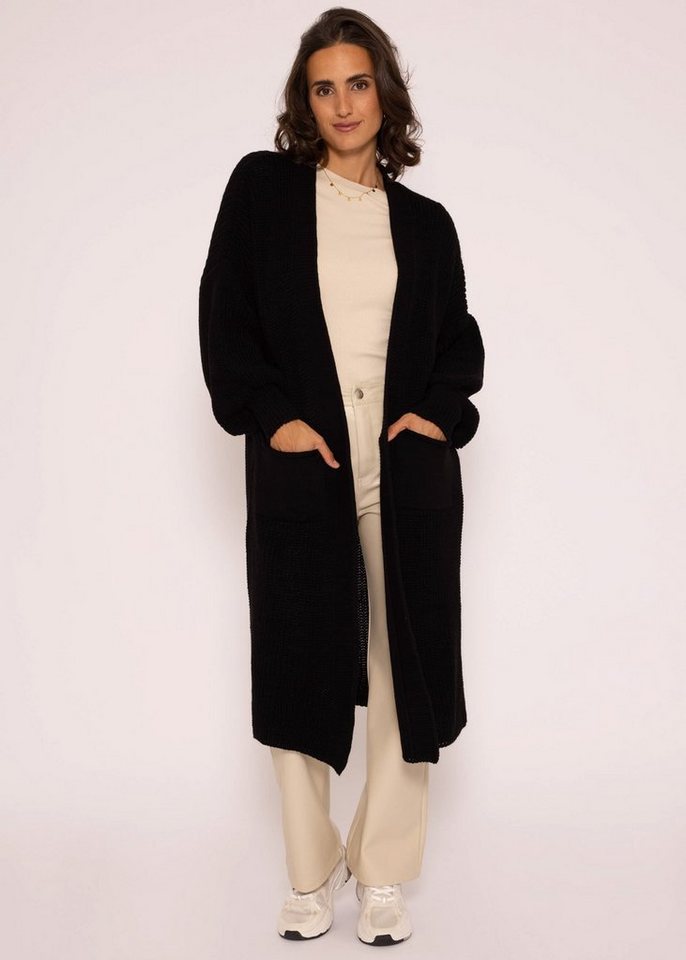 SASSYCLASSY Longstrickjacke Oversize Strickjacke Damen lang aus weichem Strick Strick Cardigan mit Taschen und Ballonärmeln, Made in Italy von SASSYCLASSY