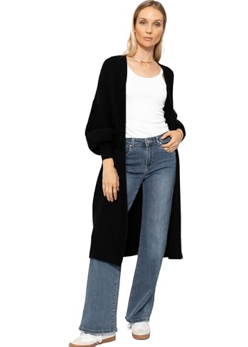 SASSYCLASSY Maxi Cardigan Damen lang - Oversize Strickjacke mit Taschen - Übergangsmantel Longstrickjacke - Strickmantel Herbst Outfit Pullover & Strickjacken für Damen lang Long Cardigan Dunkelblau S von SASSYCLASSY